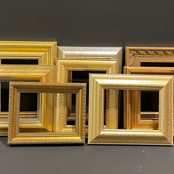Mix and Match 8 x 10 Gallery Wall - Gold Colored Wood Picture Frames Made from Vintage Moulding.  Choose Your Frame Mix