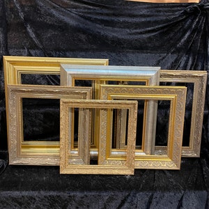 Lot of 6 Square Gold Wood Frames - Slightly Seconds