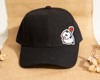 Panda Face//Trucker Cap//Adjustable//Animal Hats//Black Text