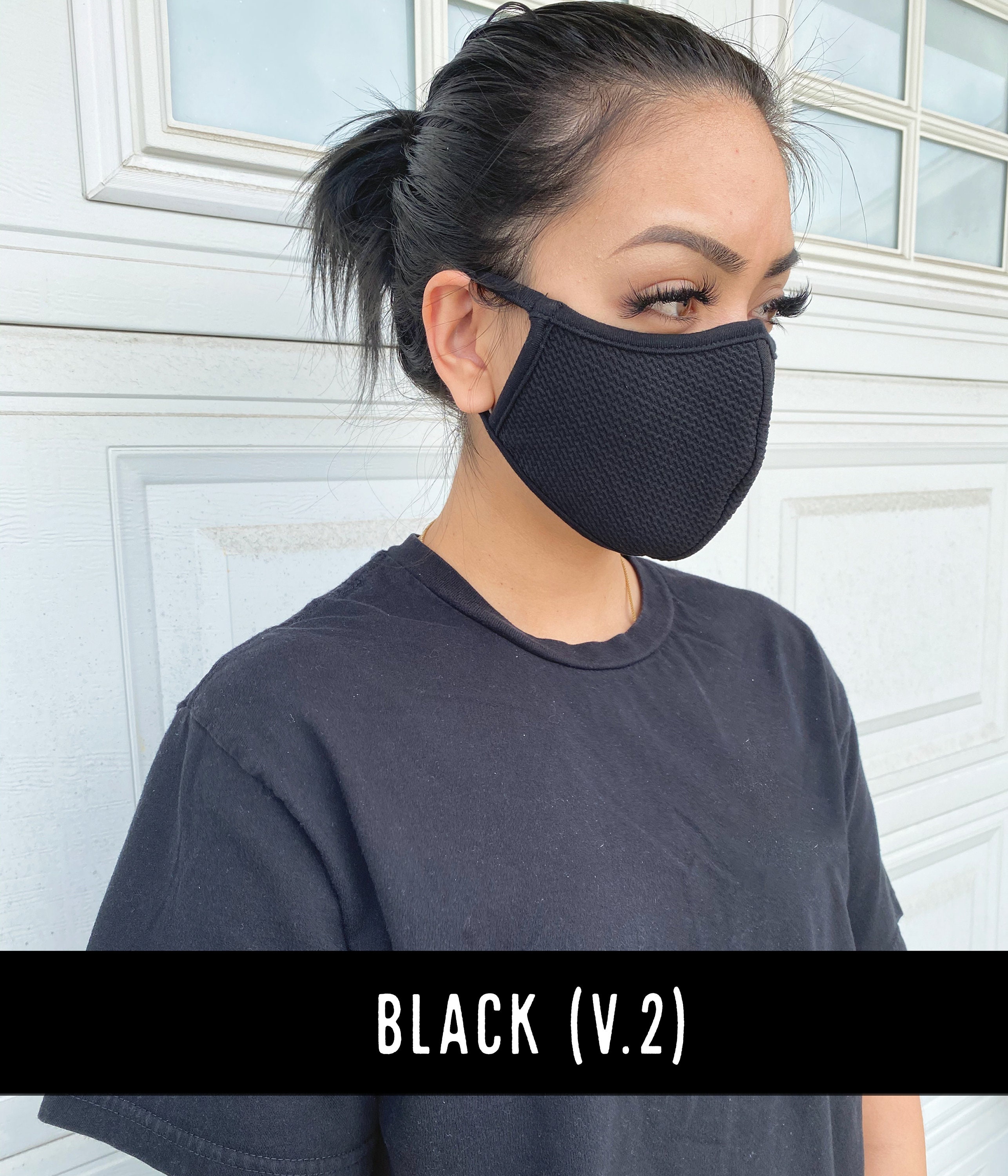 Black Face Mask Cover for Adults Handmade Made in USA Etsy