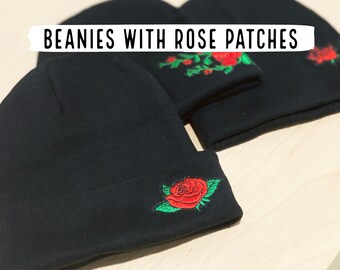 Rose Beanie Hat - Etsy