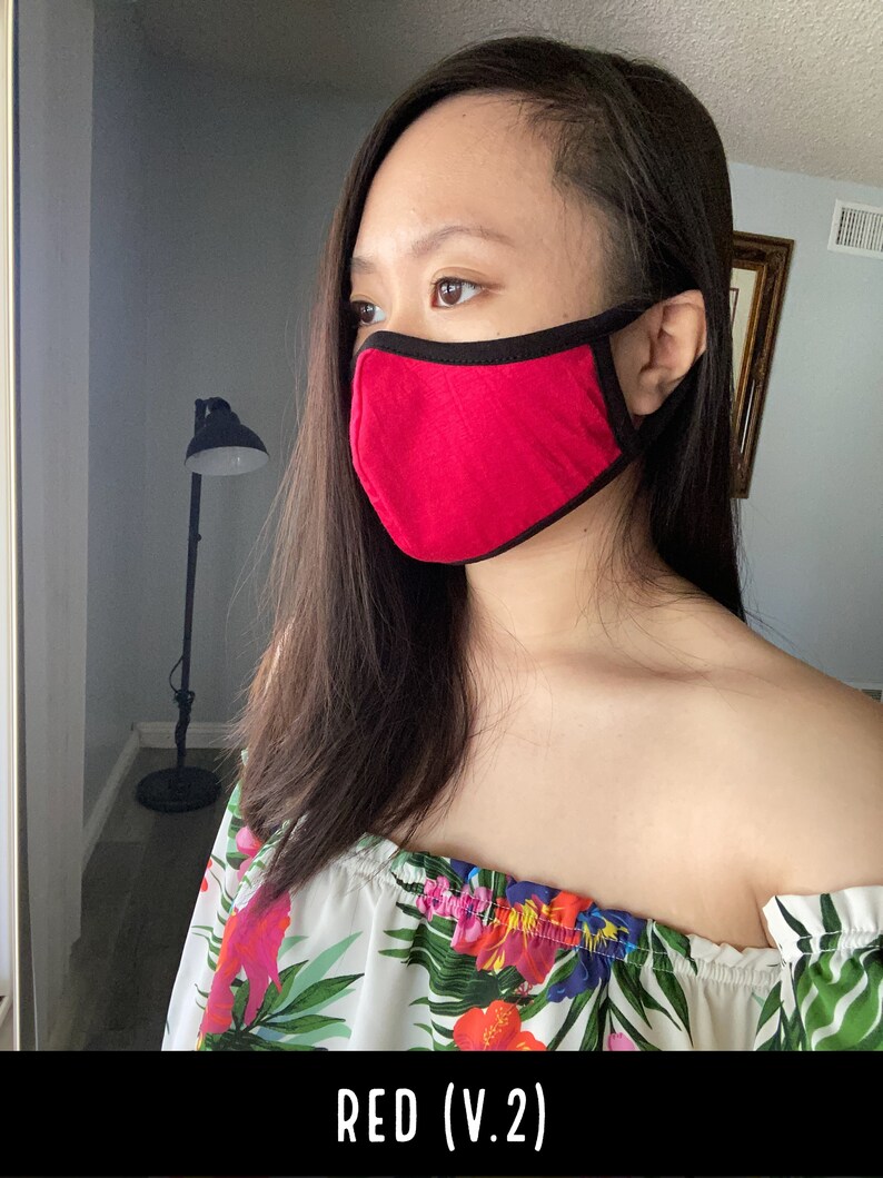 Red Face Mask Cover for Adults Handmade Made in USA Etsy
