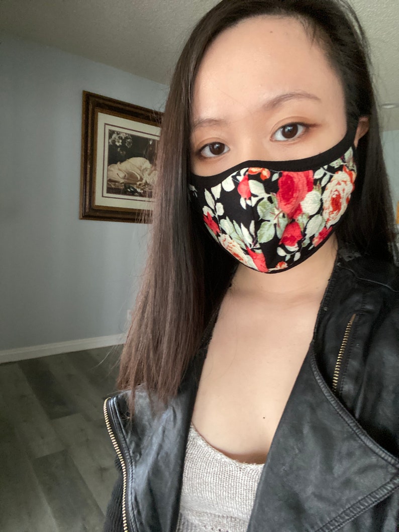 Floral Face Mask Cover for Adults Handmade Made in USA Etsy