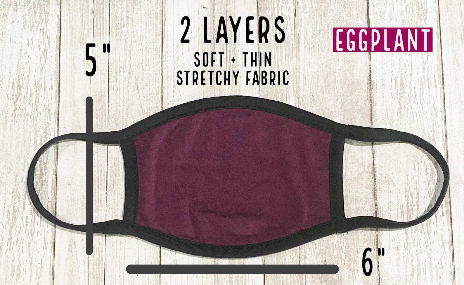 Eggplant Face Mask Cover for Adults handmade made in USA Etsy