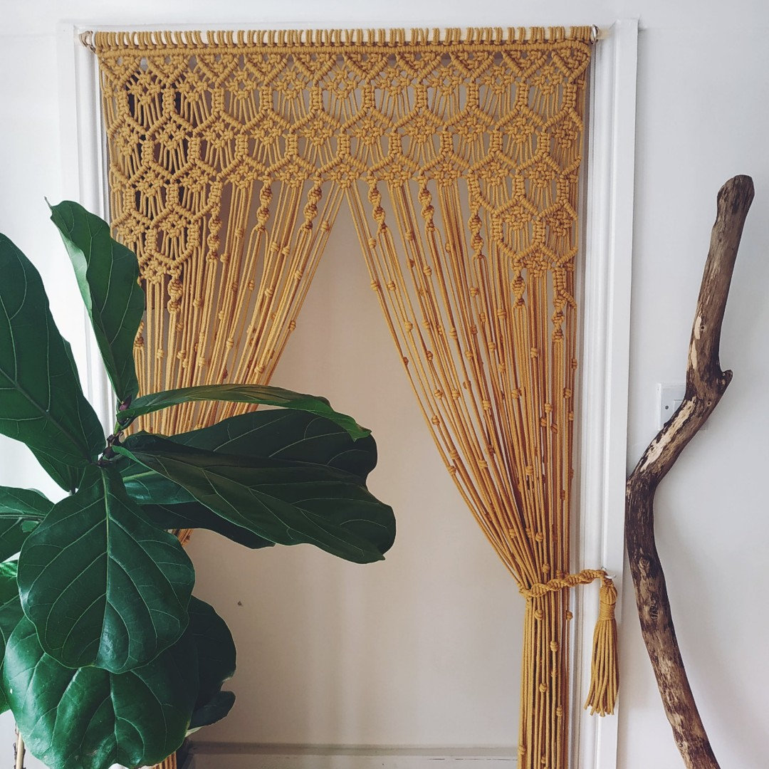 Hot sale! Macrame BOHO door curtain 100% cotton natural braided DIVIDER excellent quality FIBERart