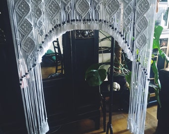 Macrame window curtain Boho wedding backdrop frame made to order