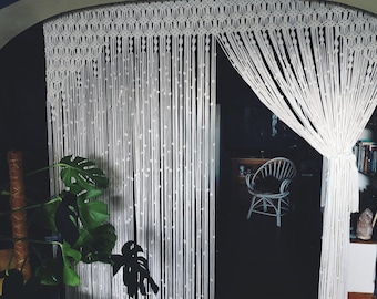 Macrame door curtain in NATURAL custom made to order colour choice WEDDING BACKDROP room divider walk in wardrobe entrance boho