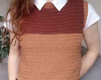 Two Colour Top / Sweater Vest Crochet Pattern