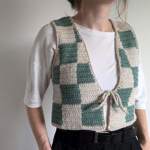 Checkered Gilet Vest Digital Crochet Pattern