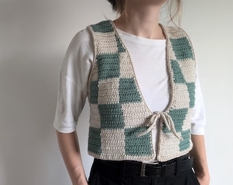 Checkered Gilet Vest Digital Crochet Pattern