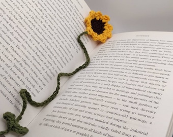 Sunflower Bookmark - Handmade crochet flower page holder