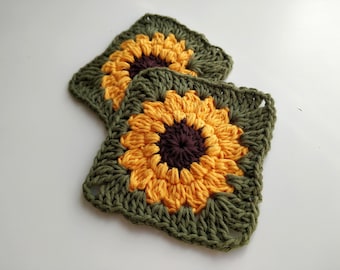 Sunflower Granny Square Crochet Pattern