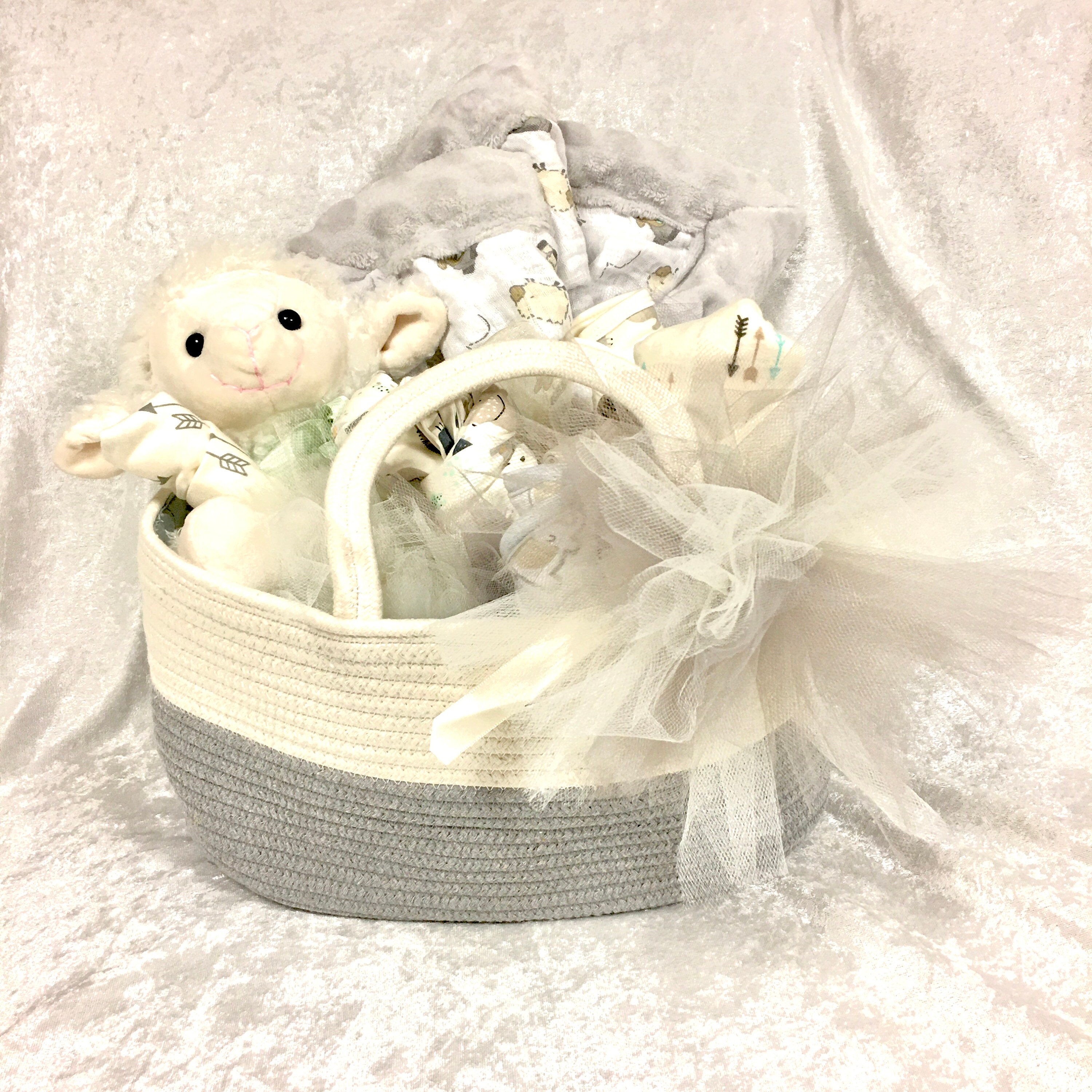 Neutral Diaper Caddy Gift Basket Baby Shower Baby Gift Etsy
