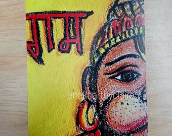 A5 Hanuman Print, Hanuman, indian god, wall art, Hindu, tantra, god illustration, Diwali, Hindu art, Hindu god, devotional art