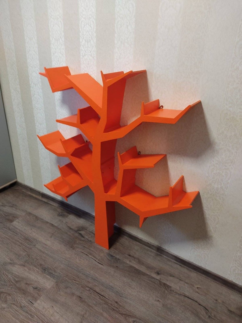 Tree Bookshelf Shelves Library Books Interior Eco Etsy