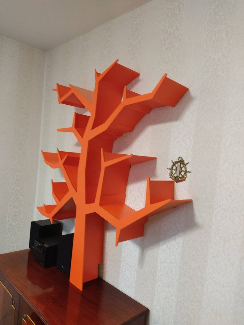 Tree Bookshelf Shelves Library Books Interior Eco Etsy