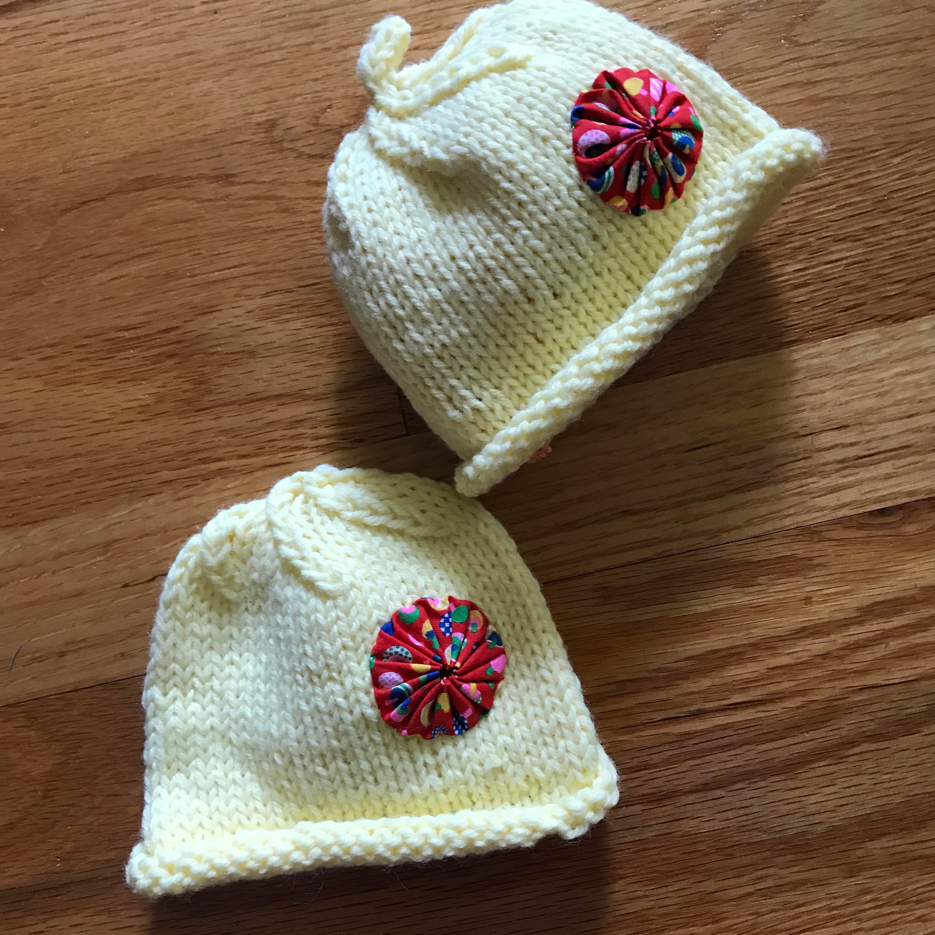 2 hand knit NICU/preemie baby hats Etsy