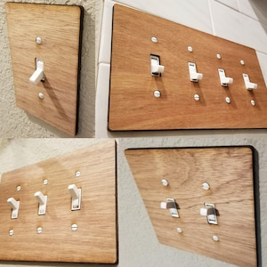 Light Switch Covers - Laser Cut File Glowforge Single Double Triple or Quad Gang panel file download