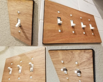 Light Switch Covers - Laser Cut File Glowforge Single Double Triple or Quad Gang panel file download