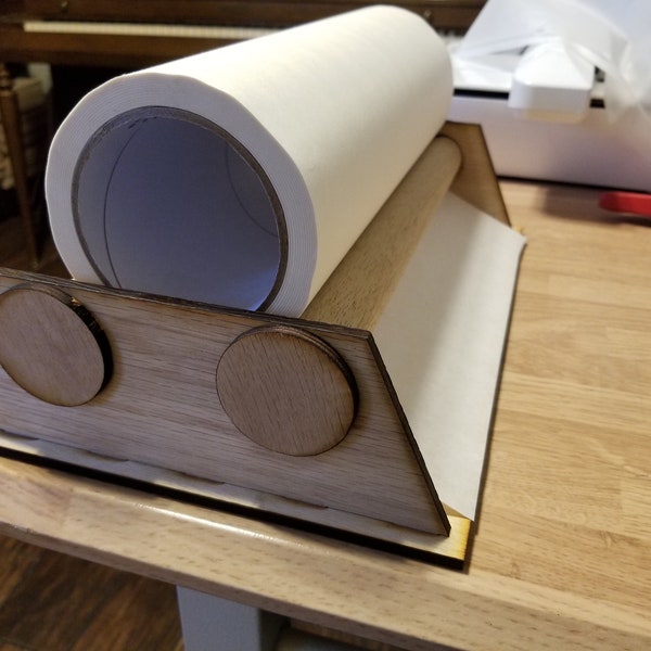 12 Inch Masking Tape or Transfer Tape Roll Dispenser Glowforge Boss or Thunder Laser Cut Files