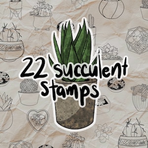 Pinceles Succulent Procreate - 22 sellos