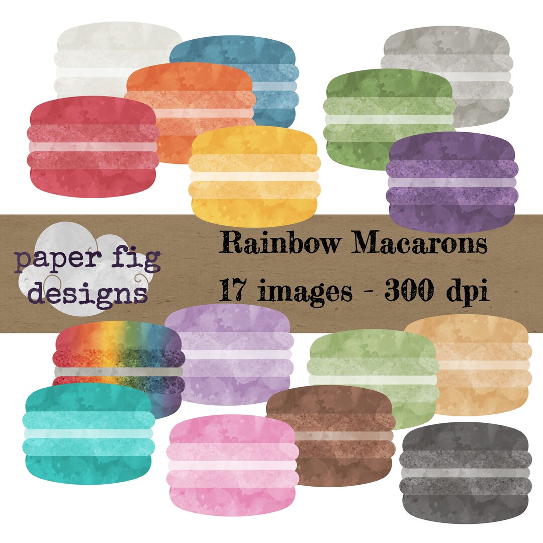 Rainbow Macarons Clip Art - 17 Images 300 Dpi - Etsy