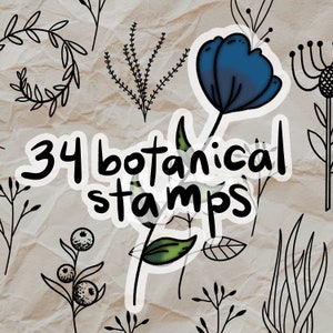 Botanical Procreate Brushes - 34 stamps