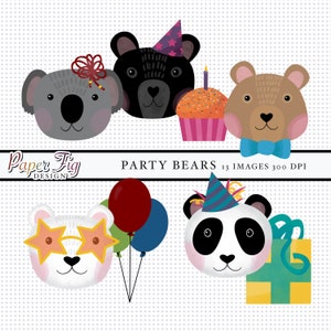 Party Bears Clip Art - 13 images 300 dpi