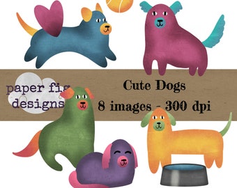 Cute Dogs Clip Art - 8 images 300 dpi