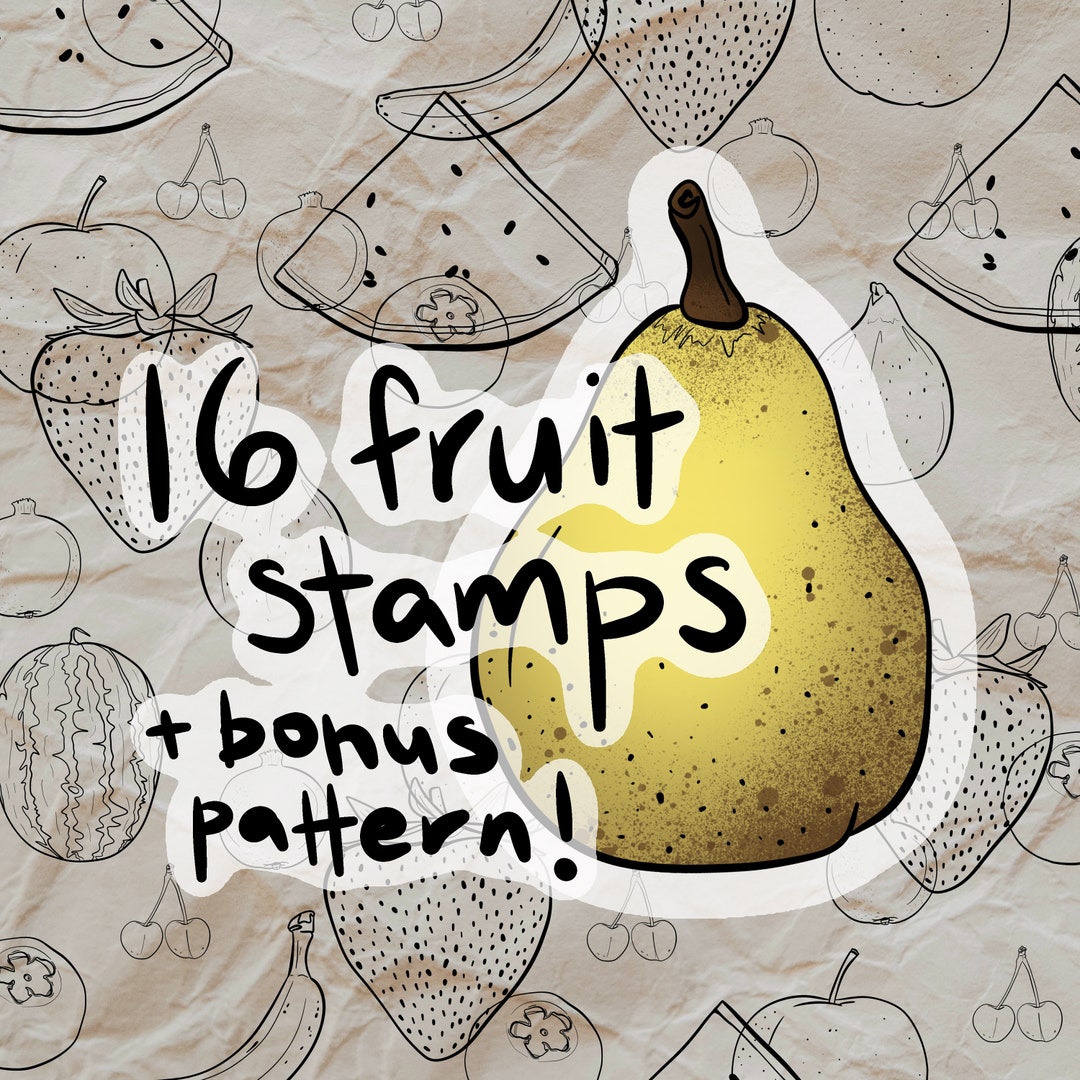 Fruit Procreate Brushes - 16 Stamps Plus Bonus Pattern Brush - Etsy