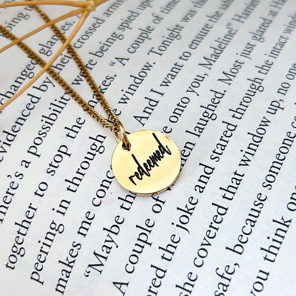 Redeemed Necklace, Christian Necklace, Christian Jewelry, Jesus Necklace, Bible Verse Necklace, Faith Necklace, Adult Baptism Gift