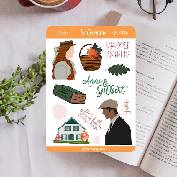Anne of Green Gables Sticker, Anne With an E, Anne of Green Gables Sticker Sheet, Gilbert Blythe, Book Lover Gift, Bookish Gift, Avonlea