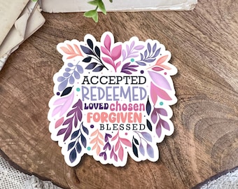 Redeemed Sticker, Bible Sticker, Christian Merch, Jesus Sticker, Scripture Sticker, Bible Journaling, Kindle Stickers