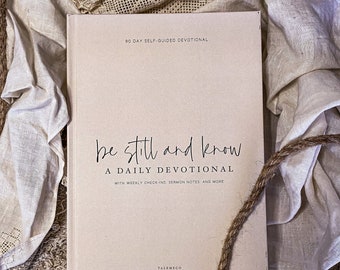 Journal de dévotion « Be Still and know », dévotion pour femmes, dévotion quotidienne, journal d'étude de la Bible, journal de prière, journal de notes de sermon