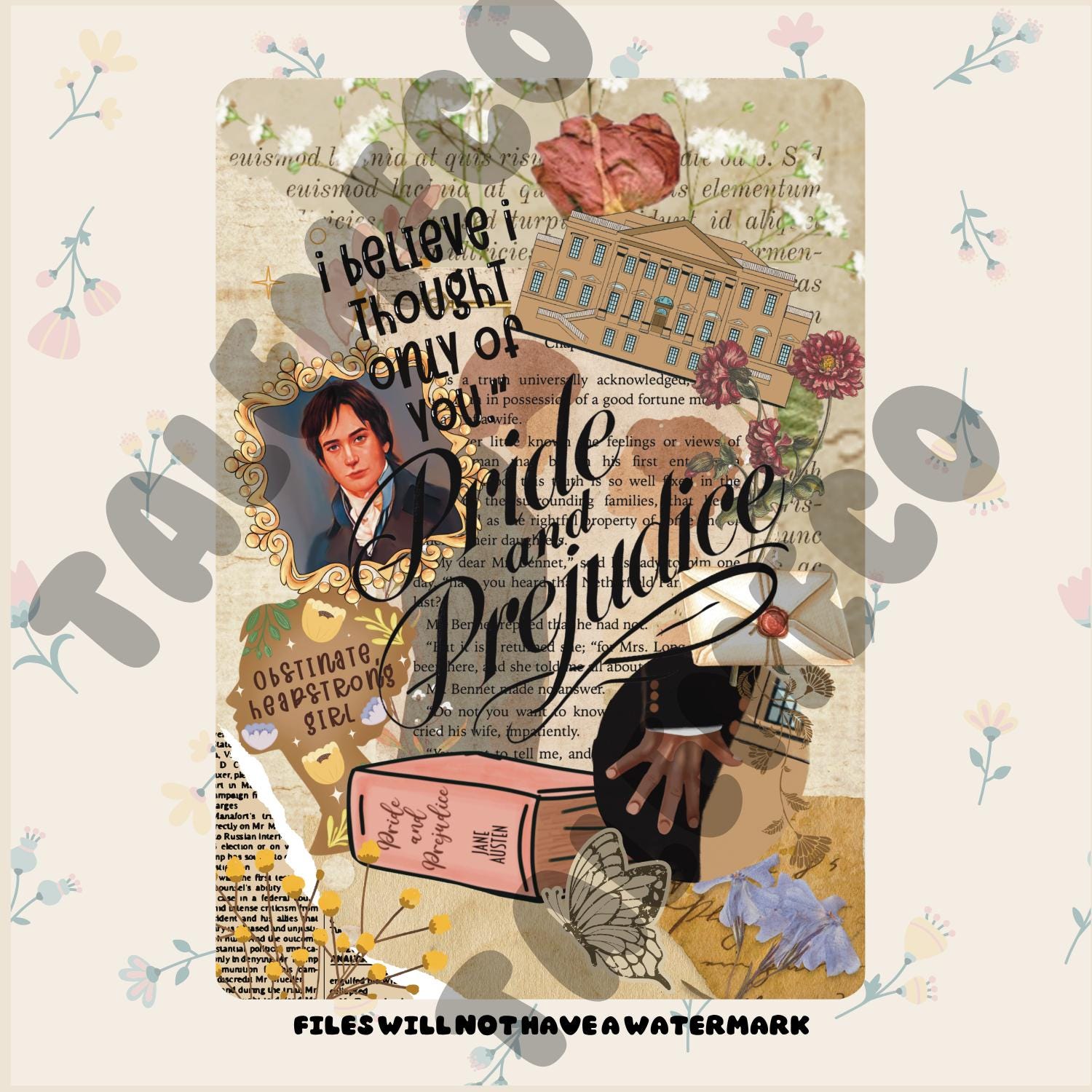 Pride and Prejudice Printable Kindle Insert for Clear Case | Kindle ...