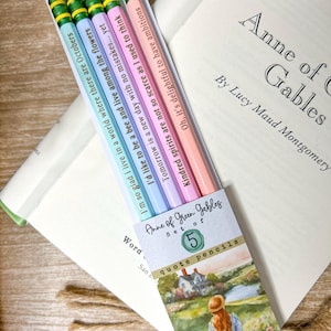 Anne auf Green Gables Zitat-Bleistift-Set, Anne Shirley Zitate, LM Montgomery Geschenke, Bookish Merch, Book Merch, Bookish Things, Gleichgesinnte