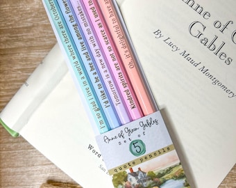 Anne of Green Gables Quote Pencil Set, Anne Shirley Quotes, LM Montgomery Gifts, Bookish Merch, Book Merch, Bookish Things, Kindred Spirits