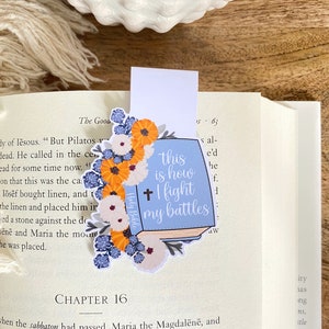 Bible Bookmark, This Is How I Fight My Battles, Christian Bookmark, Bible Bookmarks, Bible Accessories, Magnet Bookmarks, Quote Bookmark