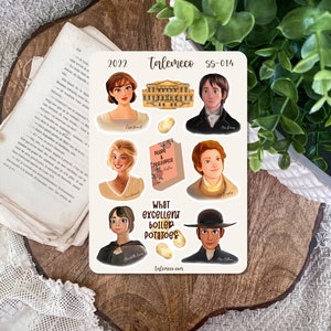 Pride and Prejudice Stickers, Jane Austen Stickers, Jane Austen Gifts, Bookish Gifts, Mr Darcy, Literature Stickers, Book Stickers, Reading