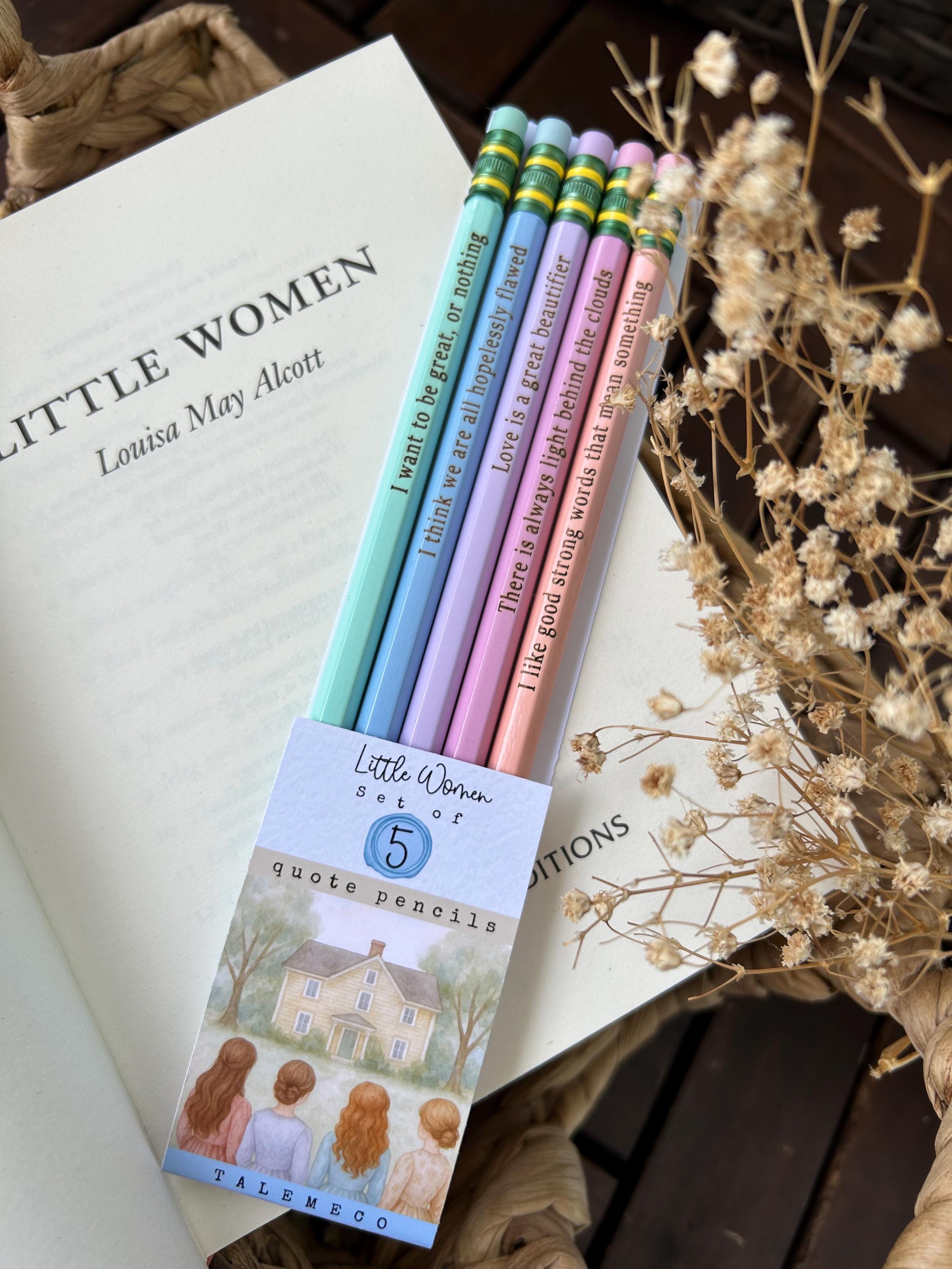 Little Women Quote Pencil Set, Louisa May Alcott Gifts, Bookish Merch, Book Merch, Bookish Things, March Sisters, Jo March, Gift for Writers
