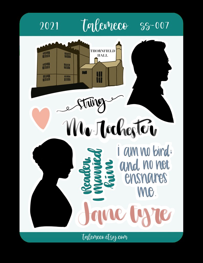 Jane Eyre Planner Sticker Sheet Charlotte Bronte Jane Eyre | Etsy
