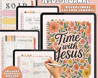 Time With Jesus, Digital Bible Journal, Digital Bible Journaling, SOAP Template, Bible Study Template, Digital Prayer Journal, Bible Tracker