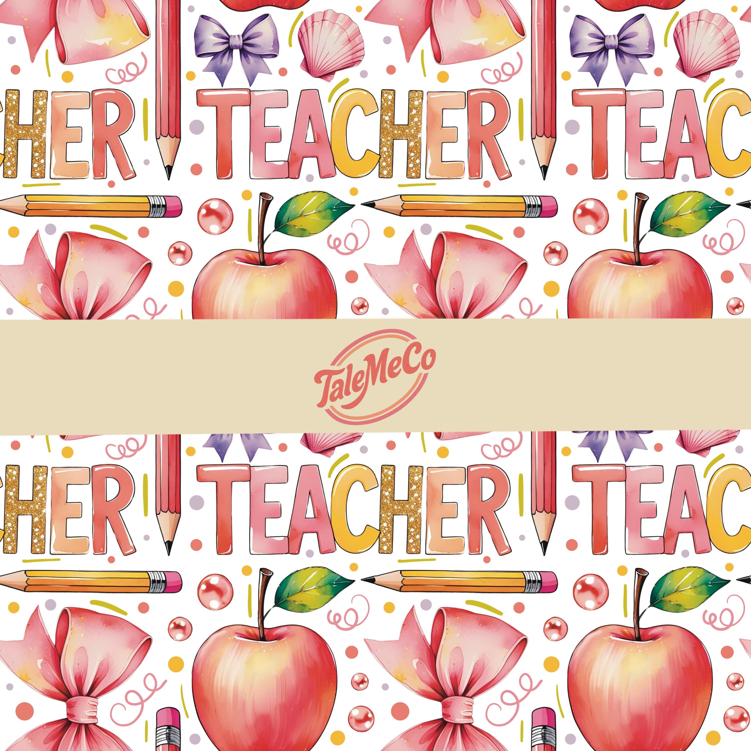 Te Ching Pattern Trendy Teacher, Seamless Pattern for Digital Papers, Fabric Surface ...