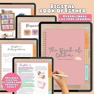 Digitaal bijbeldagboek van het boek Esther, bijbeljournaal, zeepsjabloon, sjabloon bijbelstudie, bijbelstudiegids, vrouwen van de bijbel