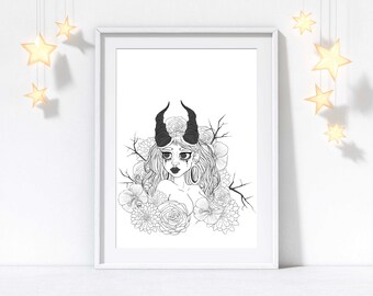 DemonGirl  -Gift, Prints, personalized valentine gift, Prints wall art, Prints art, Monster High
