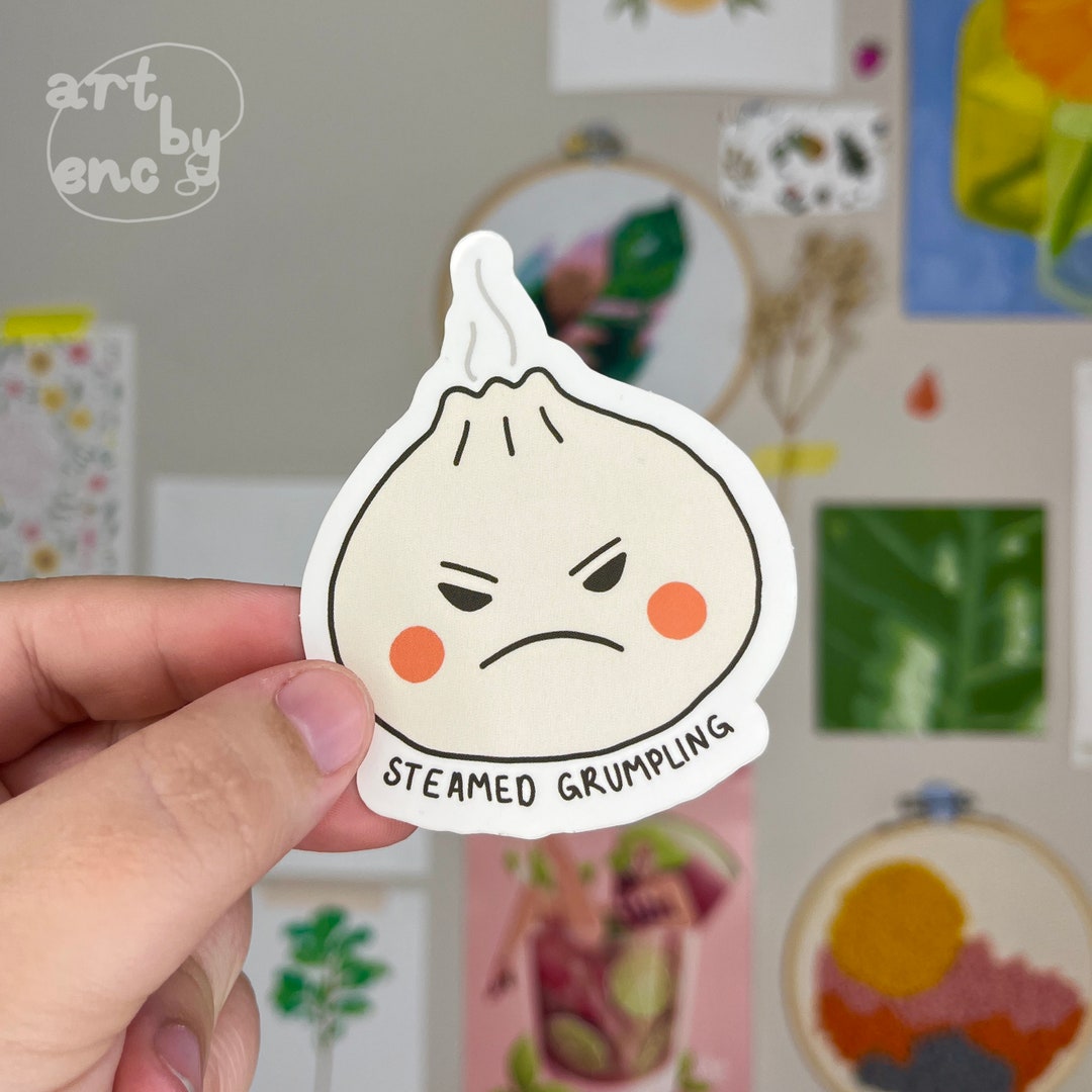 Steamed Grumpling Dumpling Pun Vinyl Sticker 2.4x3 Etsy