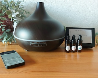 Aroma Diffusing Starter Geschenkset - Deluxe Aroma Diffuser - Duftöl Probenset