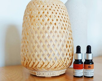 Difusor de aroma ultrasónico Ivy Bamboo - Humidificador y difusor para aceites esenciales y aceites aromáticos