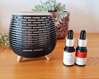 Toby Minimalistic Black Aroma Diffuser - Luftbefeuchter - Ultraschall-Diffusor für ätherische Öle und Duftöle