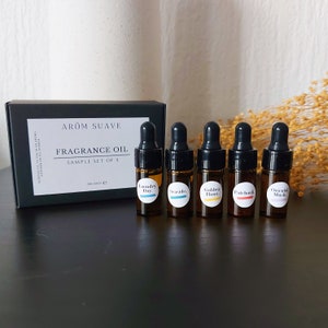 Fragrance Oil Sample Set - Set of 5 - Scent Oil for Diffuser - Aroma Diffuser Starter Set - Gift under 20